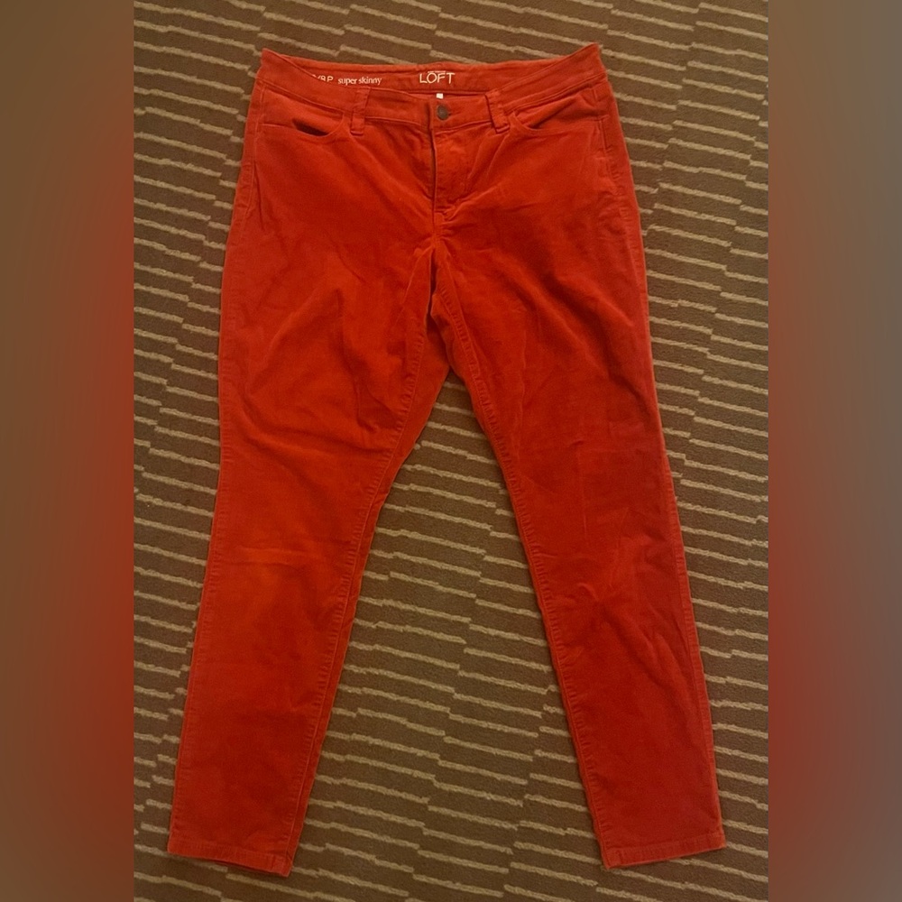 Ann Taylor LOFT Pants Womens 29/ 8P Super Skinny Red brushed Cord pants ~ M.Rise